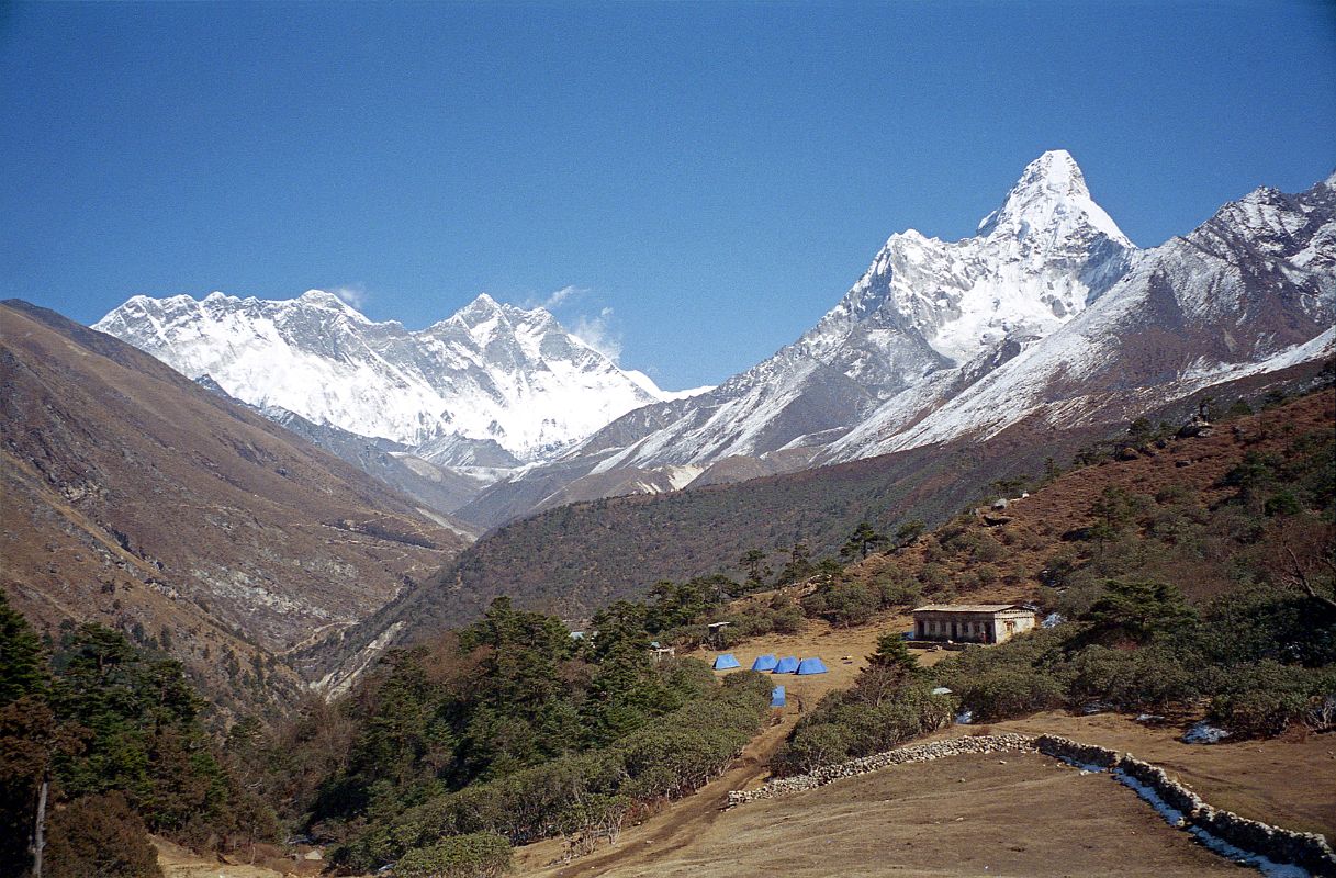 10 Tengboche - Valley Toward Dingboche With Nuptse, Everest, Lhotse, Ama Dablam
